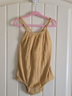 kate quinn Honey Melange Ribbed Spaghetti-strap Romper